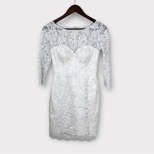 NWT. Elegant White Lace Mini Dress